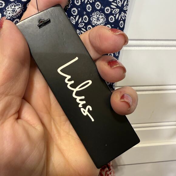 NWT Lulus La Vie en Roses Navy Blue & Red Floral Mini Dress Size S - Picture 10 of 14